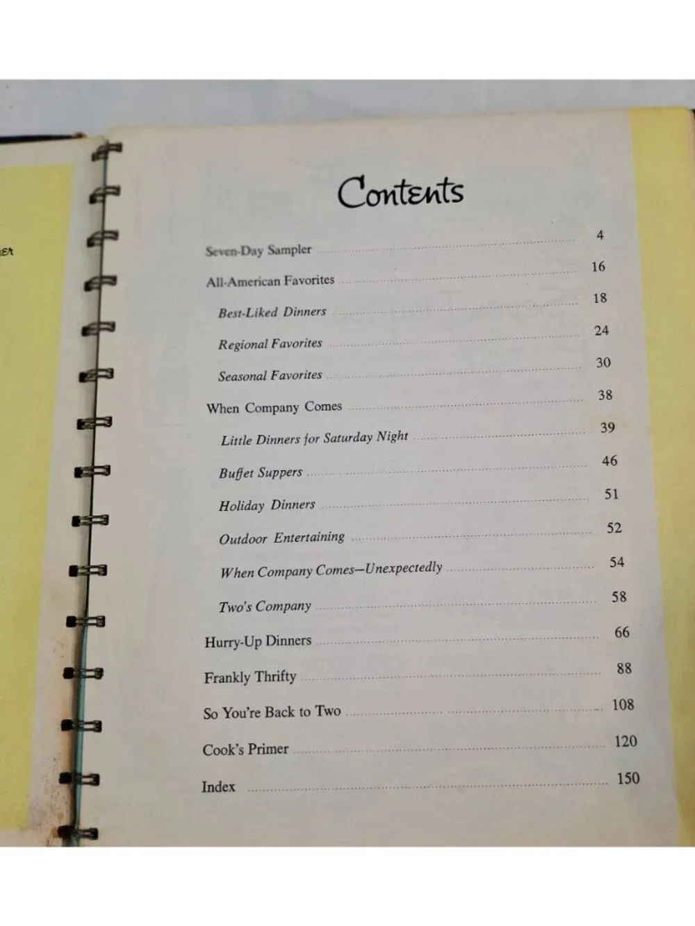 Betty Crockers New Dinner For Two Cookbook 1st Edition 1964 Spiral-Bound